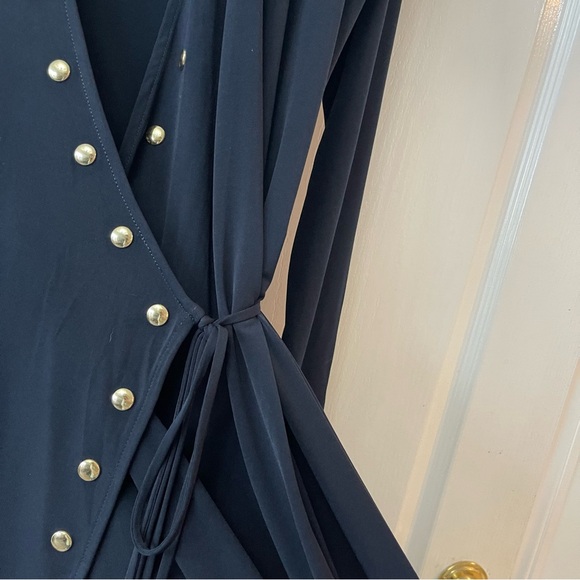 Navy Wrap Dress - Picture 6 of 7